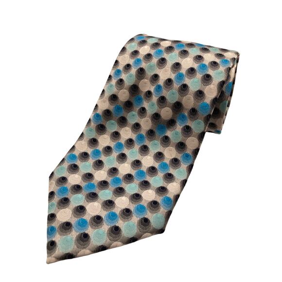 Mens Hagger Tie Polyester Sharp Multicolor Pink Blue Black Dots 59.5"L x 3.5"W - Picture 4 of 9